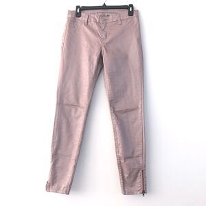 I Jeans by Buffalo Coated Metallic Ankle Zip Low Rise in Pink Silver